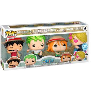 Blister 4 Figuras POP One Piece Exclusive – Luffy, Zoro, Nami y Sanji