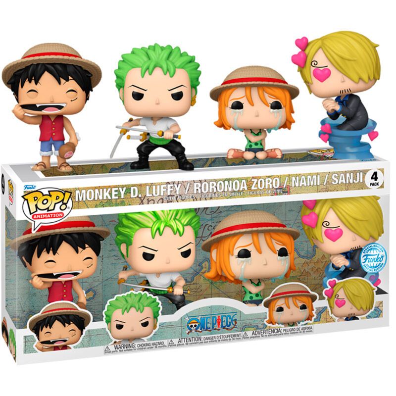 Blister 4 Figuras POP One Piece Exclusive – Luffy, Zoro, Nami y Sanji - Imagen 2